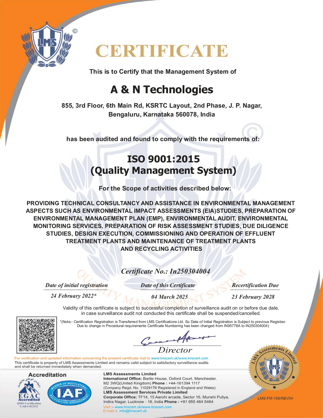 ISO Certificate